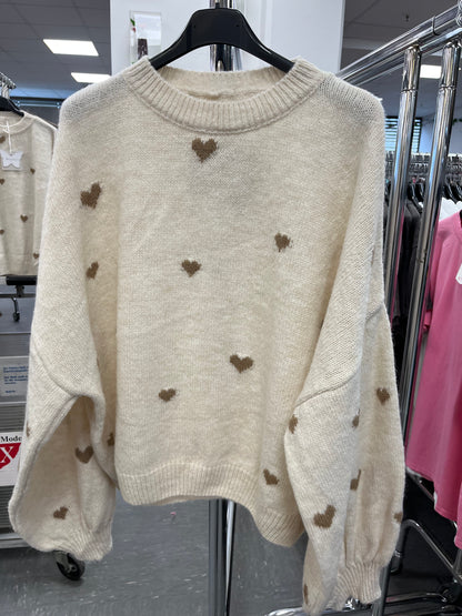 Pullover mit Herzen verschiedene Farben 50189