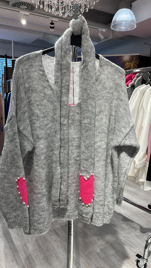 Pullover mit Schal als Set 3335