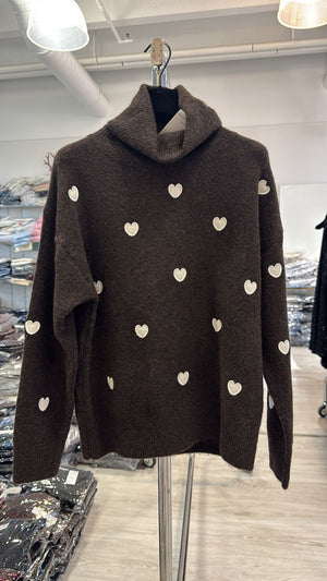 Rollkragen mit Herzen verschiedene Farben 2250