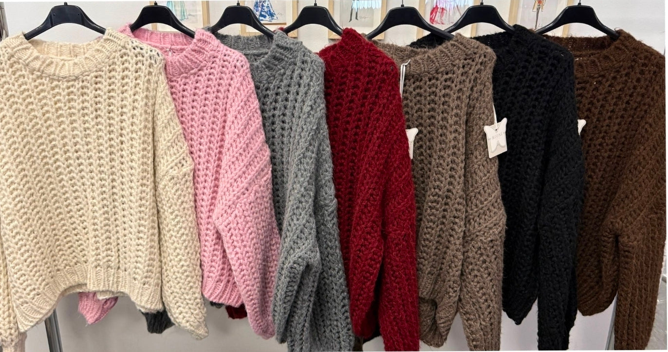 Dicker Strickpullover verschiedene Farben 31896