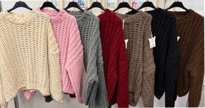 Dicker Strickpullover verschiedene Farben 31896