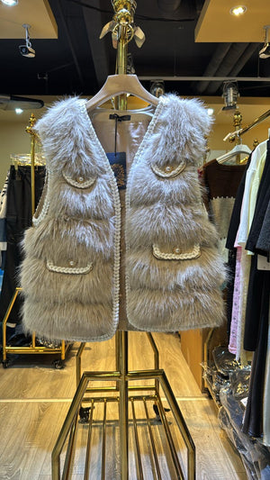 Weste mit geflochtetem an den Taschen 5781