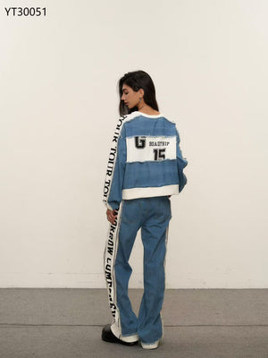 Jogger Zweiteiler blau weiss
