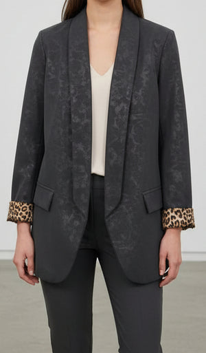 Lederartiger Blazer passend zum Hosenrock verschiedeme Farben mit Leo 17606