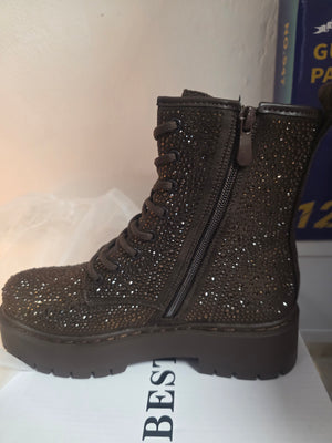 Boots Glitzer verschiedene Farben Schwarz Beige und Braun