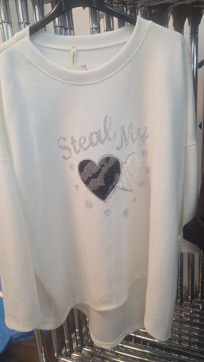 Pullover STEAL MY HEART verschiedene Farben 1504