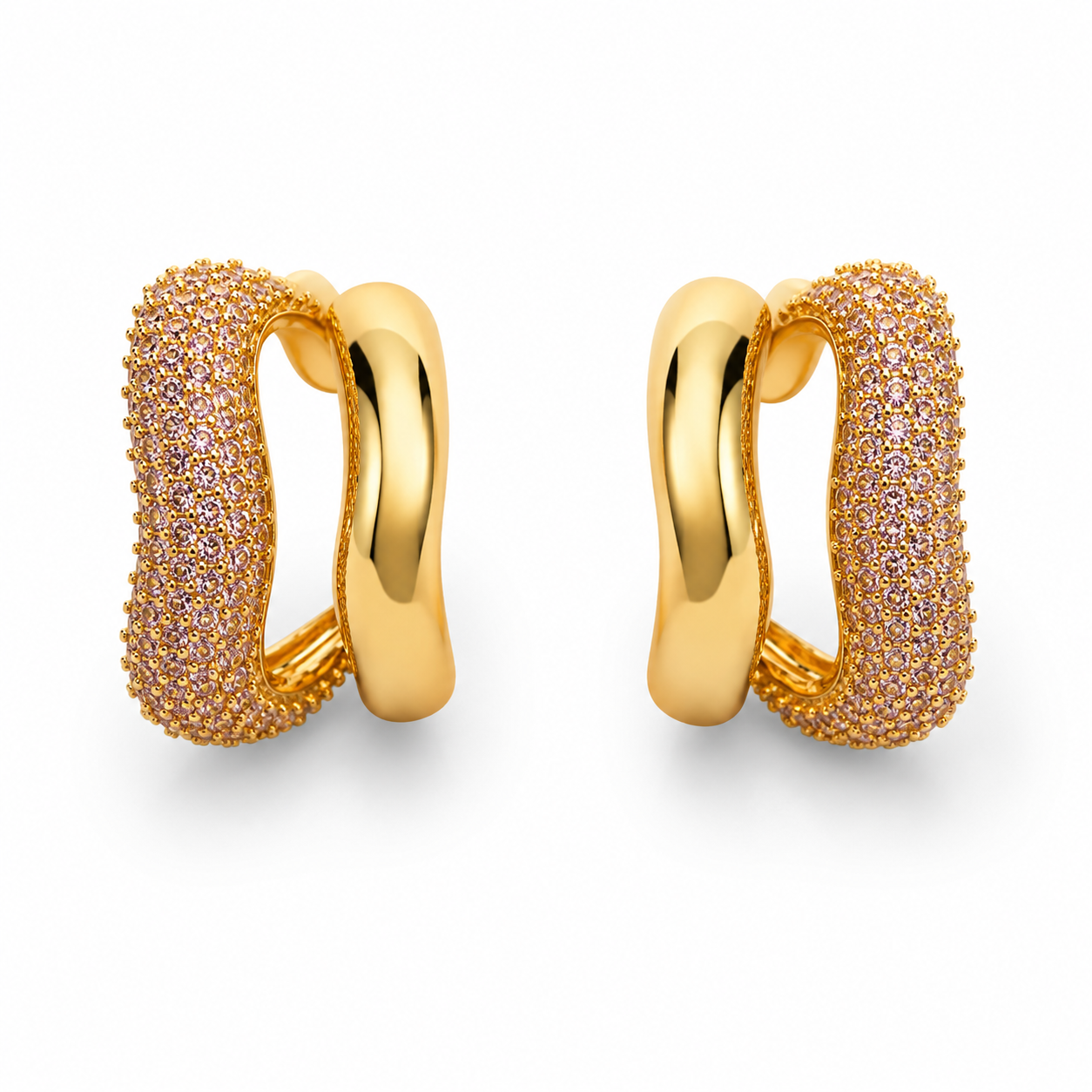 Ohrring Glitzer 125887 1.8cm gold und silberfarbend