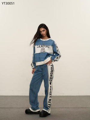 Jogger Zweiteiler blau weiss