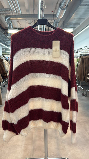 Strickpullover mit grossen Streifen 0345 verschiedene Farben