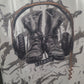 T-Shirt Glitzer Stiefel Schwarz und weiss