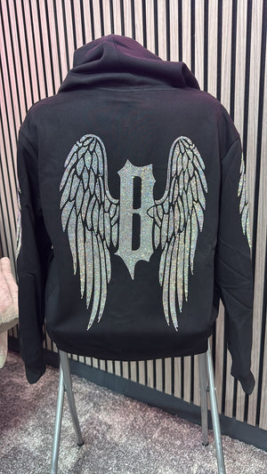 Hoodiejacke mit Glitzer und Flügel B verschiedene Grössen