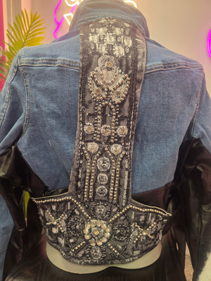 Design Jeansjacke mit Glitzer 214012