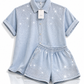 Jeans Zweiteiler Shorts und Hemd Kurzarm 3064 verschiedene Farben
