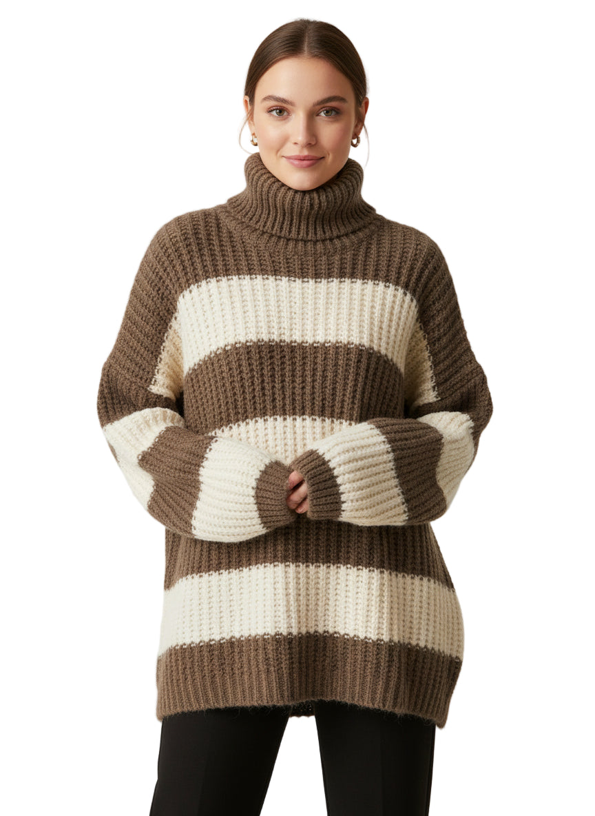 Strick Rollkragen Pullover verschiedene Farben 311762