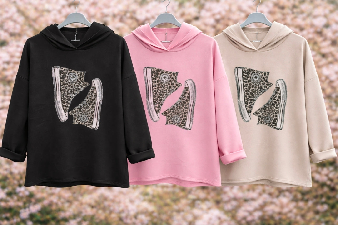 Hoodie Pulli mit Leo Glitzerschuh bis 46 verschiedene Farben | 1054