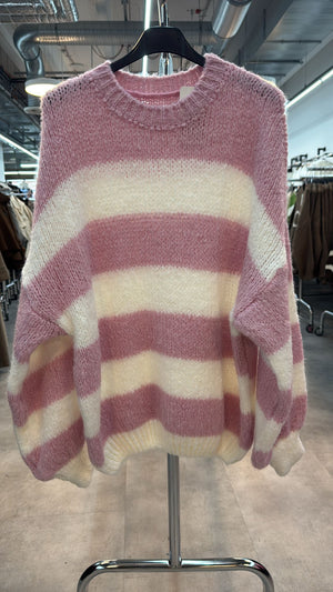 Strickpullover mit grossen Streifen 0345 verschiedene Farben