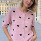 Woll Jacke mit kleinen Herzen verschiedene Farben lang und kurzarm