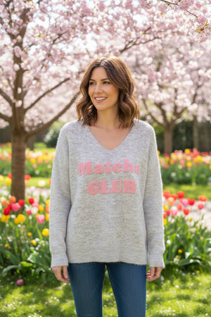 Pullover Matcha Club grau Rosa 19137