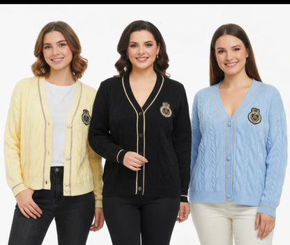 Collage Strickjacke verschiedene Farben 9558