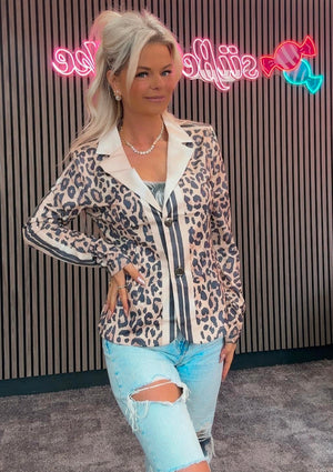Schicker Blazer verschiedene Designs schwarz oder Leo 11576