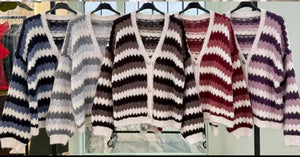 Strickjacke mit karostreifen 2412 verschiedene Farben