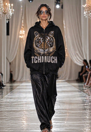Glitzer Hoodie Tiger verschiedene Farben