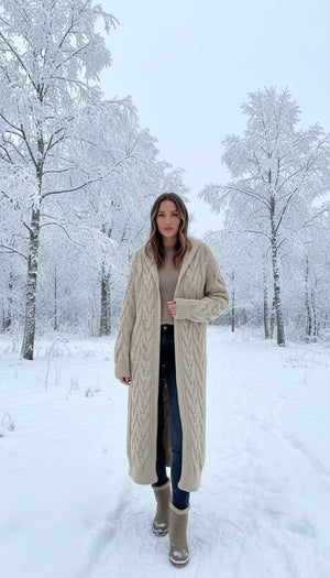 Cardigan warm mit Kapuze verschiedene Farben