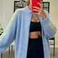 Strickjacke mit Streifen Reissverschluss 80102 verschiedene Farben