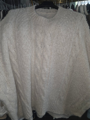 Langer Strick Pullover Kurzarm Fledermaus verschiedene Farben 309191