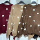 Pullover mit weißen Herzen verschiedene Farben