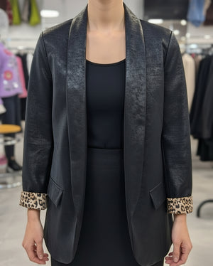 Lederartiger Blazer passend zum Hosenrock verschiedeme Farben mit Leo 17606