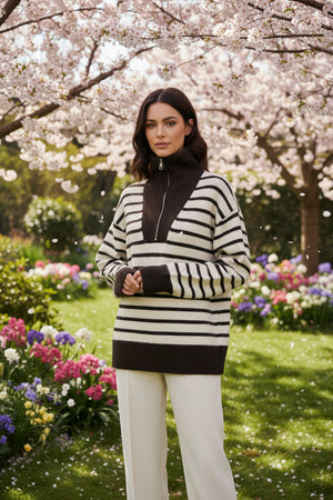 Rollkragen Pulli mit Reissverschluss verschiedene Farben bis 42 | 1111