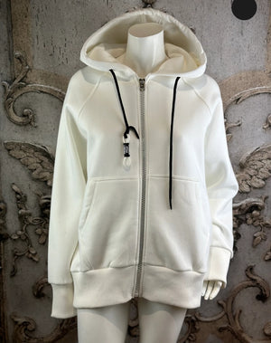Hoodie Jacke Tiger in schwarz und weiss