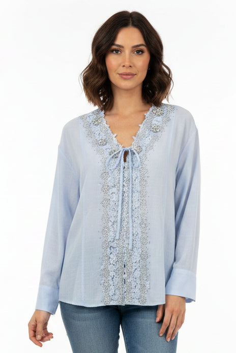Glitzerhemd hellblau 103015