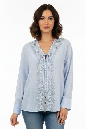 Glitzerhemd hellblau 103015