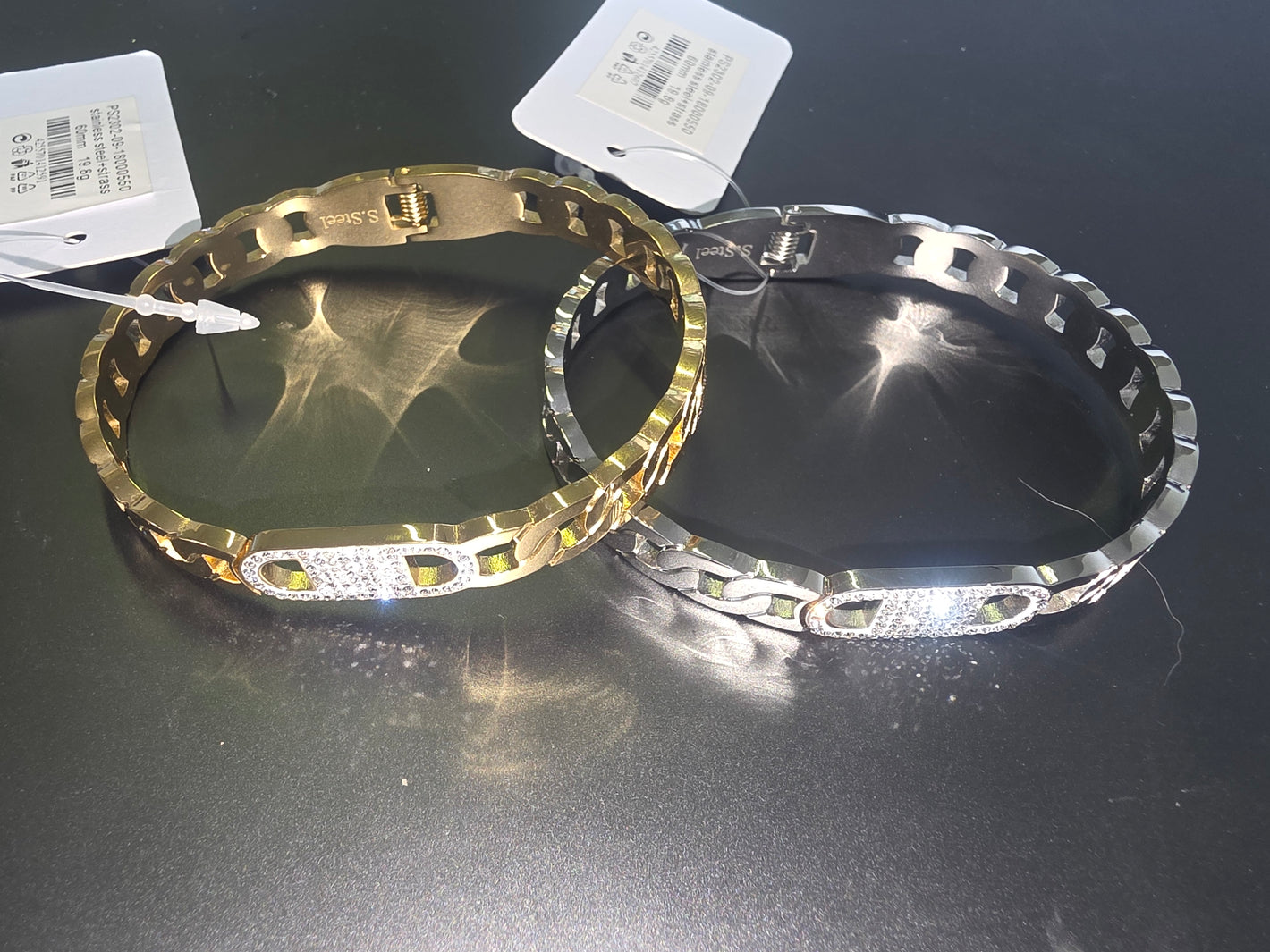 Armreif Glitzer in Silber und Goldfarben PS2302