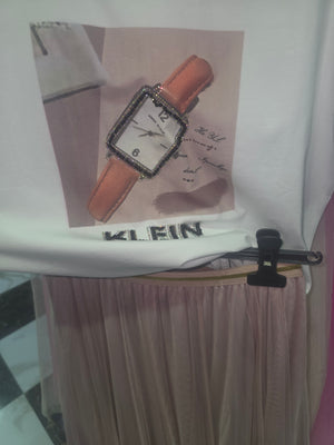 T-Shirt Glitzer Uhr Klein 00249