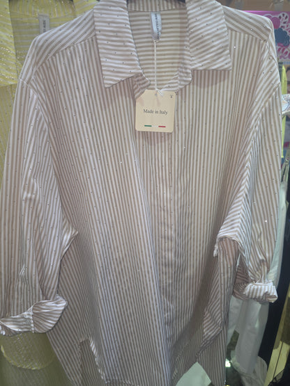 Hemd mit Streifen und Glitzer verschiedene Farben 5047