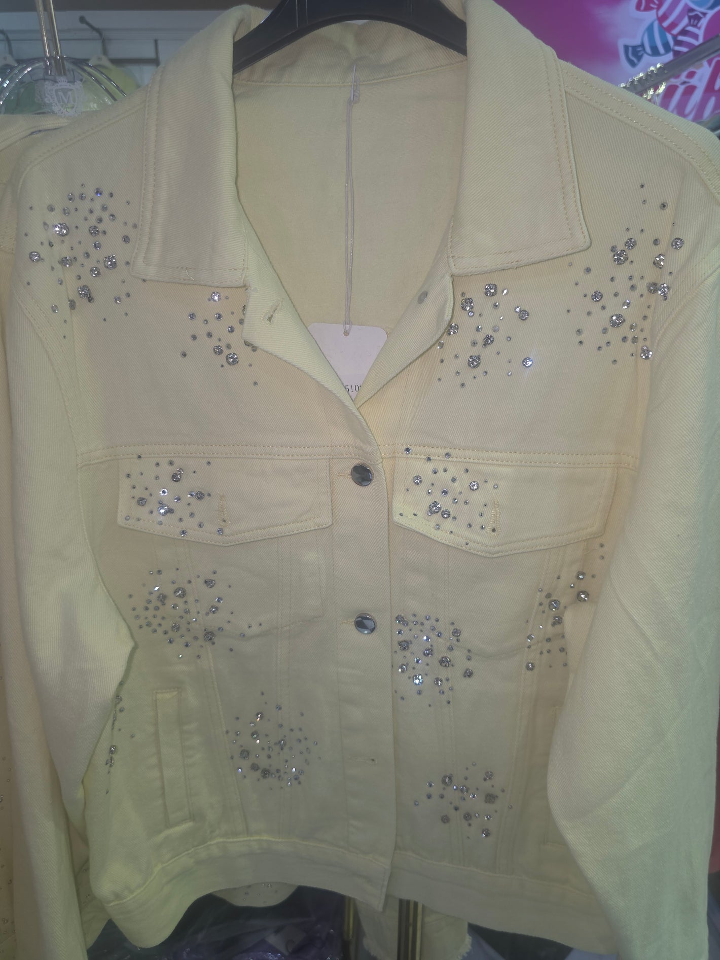 Jeans Jacke mit Glitzer Z 2510 verschiedene Farben