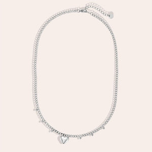 39cm Heart and Ball Edelstahl Halskette 112198