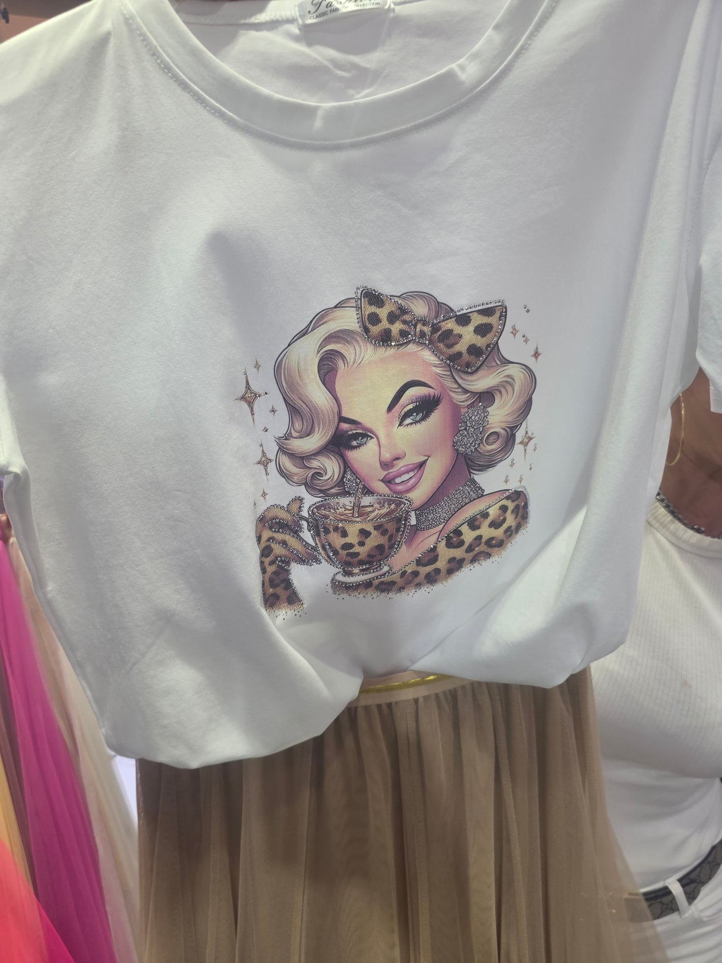 T-Shirt Glitzer Frau Leo 01224