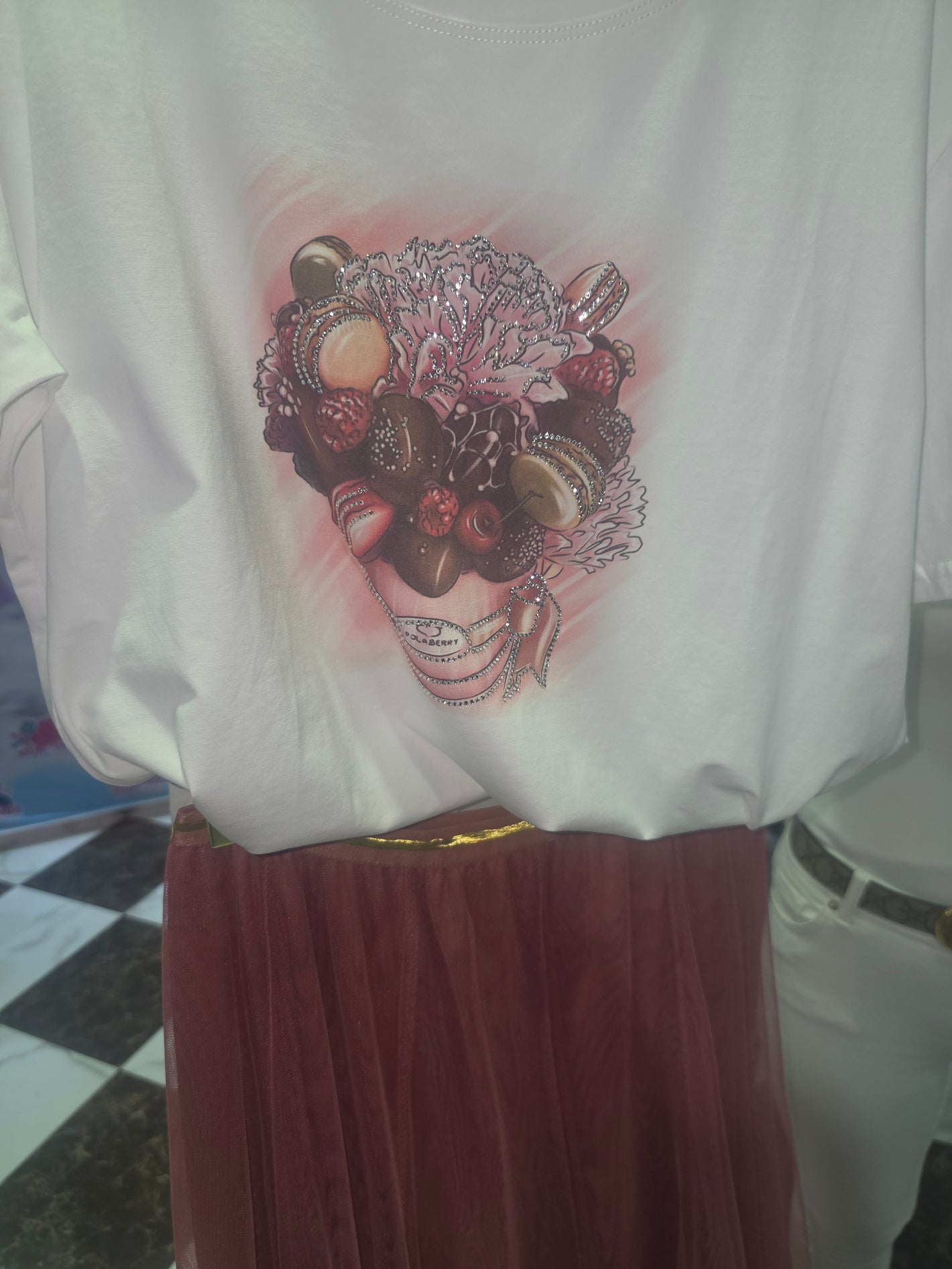 T-Shirt Glitzer Schoko Früchte 01004