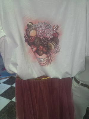 T-Shirt Glitzer Schoko Früchte 01004