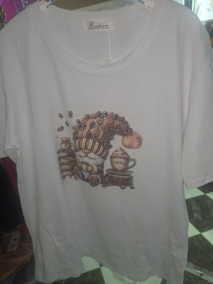 T-Shirt Glitzer Wichtel Coffee 01651