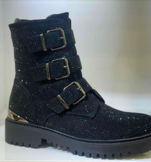 Boots mit Glitzer und Schnalle verschiedene Farben