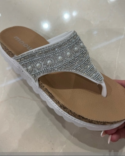 Schuhe Offen Flipflops Silber 780 w4457AG
