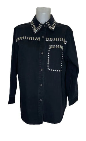 Jeanshemd mit Strass