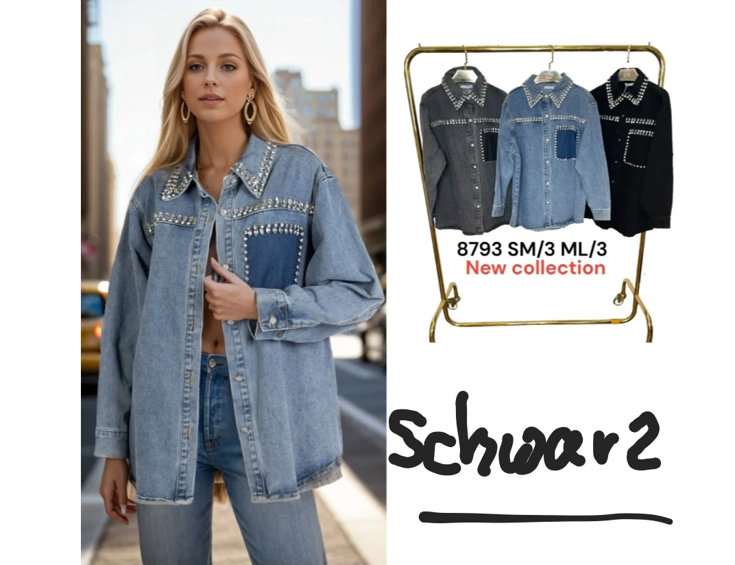 Jeanshemd mit Strass