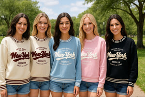 🗽 New York Vibes zum Verlieben – Stylischer Sweater Pullover mit Top-Materialmix 🧵✨ AA 61cm