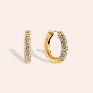 Ohrring vergoldet Strass Edelstahl Nickelfrei #124881 Gold und silber